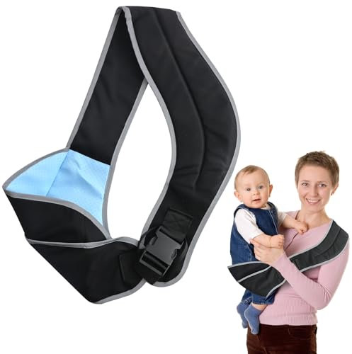 Aohcae Babytrage, tragbares, ergonomisches Babytragetuch mit verstellbaren, bequemen Schultergurten, weiches Anti-Rutsch-Babytragetuch für Neugeborene, Säuglinge, Kleinkinder, 0-36 Monate (schwarz)