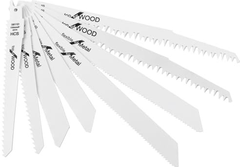 Bestgle Hoja de sierra sable,hojas de sierra sable para mdera y metal corte rápido en madera,8 unidades Hoja de sierra sable
