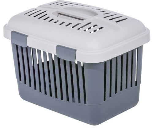 Transportbox Reisebox Haustierbox Öffnung nach Oben für Katzen, kleine Hunde, Kleintiere 44,5 x 31,5 x 33 cm