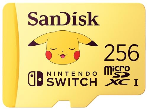 SanDisk SDSQXAO-256G-GN6ZK microSDXC-Karte, lizenziert für Nintendo Switch, Pokémon-Edition, Pikachu, 256 GB