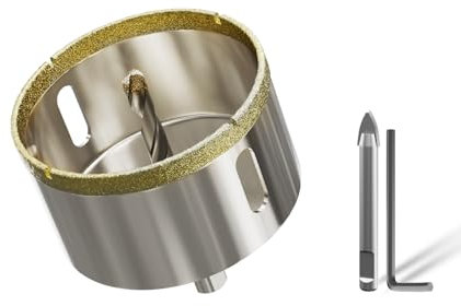 CSOOM 68mm Glasbohrer Lochsäge mit 2*Zentrierbohrer,Bohrkron Fliesenbohrer für Glas, Fliese, keramisches, Marmor, Kalkstein