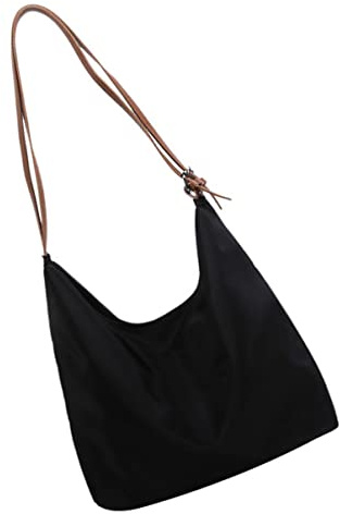 CONGARTENO Paquet à Main Bandoulière Femme en Tissu Oxford Noir Rangement Portefeuille et Carte, Design Unique pour Vacances et Voyages