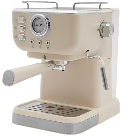 YyanLAK Macchina per espresso, 1050 W, con montalatte, macchina per espresso e montalatte, confezione compatta per caffè espresso per casa, ufficio, caffè e hotel