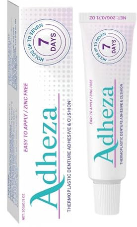 Adesivo dentale Adheza, fissativo per protesi dentarie Adheza, adesivo termoplastico per protesi dentarie, kit di silicone per il rifacimento delle protesi dentarie (1pcs)