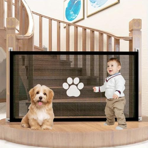 180 * 78CM Scale Porte Esterno Recinto, Cancello Sicurezza Cani Gatti Animali Domestici, Cancelletto per Bambini, Rete di barriera per animali domestici, Scale Porte Esterno Recinto, Barriera Cani
