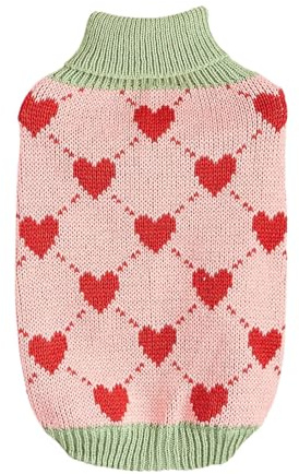 Liten hundtröja, Liten hundtröja Hjärtmönster Mjuk Stretchig Varmstickad | Hundrock Bedårande Varm Mjuk Bekväma Lättvikts Stretchy Knit Puppy Sweater kläder för små eller valpar
