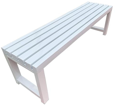 Utomhus trä trädgårdsbänk utan armstöd, 80/100/120/150 cm, kaktsittplatser för 2–3 personer, perfekt för uteplats, balkong och park, blomsterbänk, avslappningsstol för trädgård