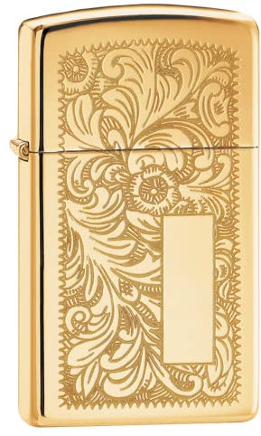 Zippo Briquet tempête – Laiton vénitien Fin, Laiton Poli, Lustre – Rechargeable – Réutilisable – Design Coupe-Vent – Boîte Cadeau – Fabriqué aux États-Unis