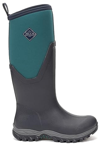 Muck Boots Women's Arctic Sport II Tall Fleece Lined Waterproof Pull on Boot, Navy Spruce, 5