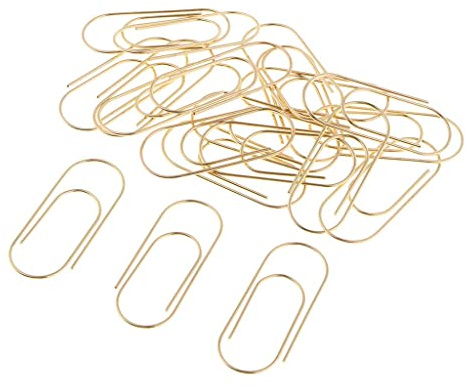 20x Gros Trombones Géants Trombones Pinces à Papier Fournitures De Bureau Pinces 50x20mm - or