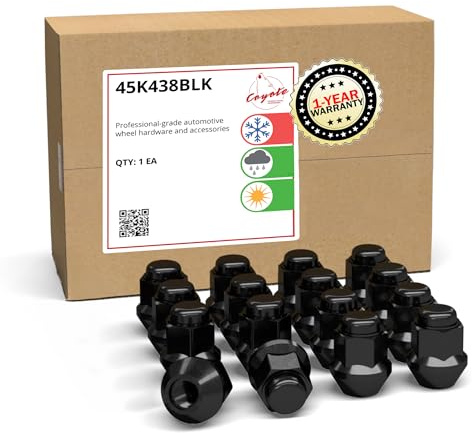 Wheel Accessories Parts 16 svarta hjulmuttrar 10 x 1,25 för MTB-sits 3,2 cm lång, 17 mm lång, sexkantig, OEM 250100184, kompatibel med Can Am Maverick, Defender, Commander 2017