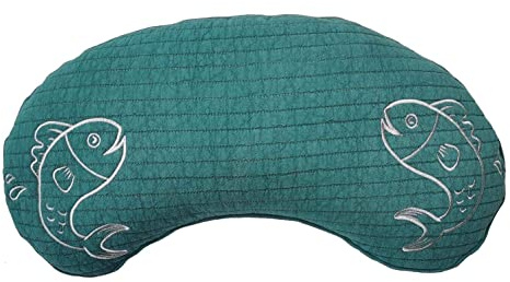 Almohadas Textiles, Almohadas de cáscara de alforfón, Almohada Curvada de alforfón de Hierbas saludables, pllows cervicales for Dormir, con Funda de Almohada (Color : Green)