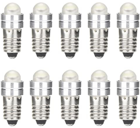 GutReise E5 (E5.5) Lampadine LED, 10PCS E5 Lampadine a vite DC3V 4.5V 6V 12V 24V Bianco freddo Bianco caldo 0.2Watt 6-7Lm (24V, Cold White)