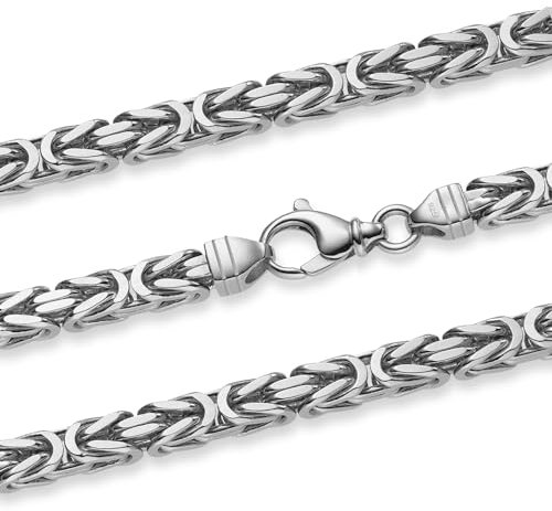 hoplo holzenplotz Königskette Halskette oder Armband Breite 6,0 mm - massiv 925 Sterlingsilber Auswahl, Kettenlänge:55 cm Unisex