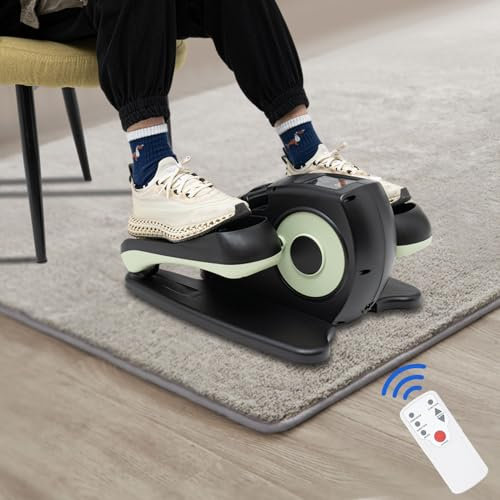 Elektrisk elliptisk tränare, crosstrainer med 5 hastigheter och 3 lägen bentränare med massagepartiklar kan, fjärrkontroll, träningsutrustning för hushåll, gym, sjukhus