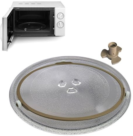 WORDFUN Glasdrehteller Für Mikrowellen, Rund Mikrowelle Drehteller Ersatz Teller, GlasDrehscheibe, Rund Mikrowellenteller, Ersatzbausätze, Hitzebeständig, Glastablett, Y-förmiger Boden