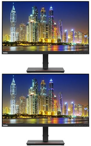 Lenovo ThinkVision S24e-20 23.8 Full HD WLED LCD Monitor 2-Pack Bundle with 250 Nit Brightness, FreeSync, 1920 x 1080, Vertical Alignment, HDMI-VGA, Raven Black