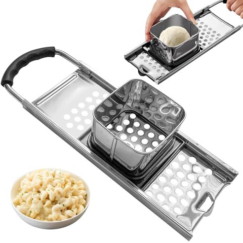 Affettatrice per Spätzle, Gratella per spätzle in acciaio Inox,Spaetzle Maker,maniglia e parte mobile in plastica,Taglia Spaetzle Lavabile in lavastoviglie, per Cucinare Cucina