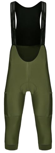 Pantaloncini Con Bretelle Da Ciclismo Pantaloni con bretelle da ciclismo da uomo 2 tasche 3/4 Pantaloni da bicicletta estate primavera autunno Pantaloni da abbigliamento da bici Per Il Ciclismo(Green,