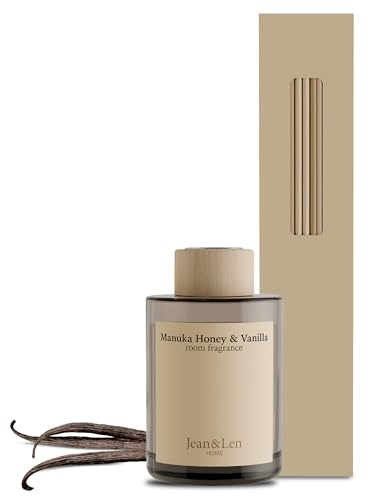 Jean & Len Diffuseur Miel de Manuka & Vanille, parfum doux et sensuel, végan, 100 ml