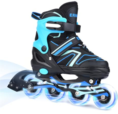 ERNAN Inline Skates,Adjustable Light up Kids Inline Skates, for Boys and Girls,Roller skate for Kids Youth, Beginner