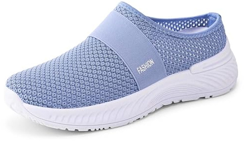 2026 Zapatos Casuales de Verano para Mujer, Transpirables, sin congestión, de Malla, con un Solo Estribo, Pantuflas de Media caña y Suela Suave, ortopédicas para Mujer (Blue, 38)