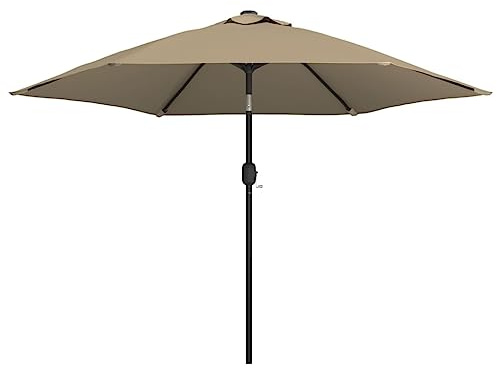 Xhnifbn Ombrellone da giardino da 300 cm, con manovella, pieghevole, elegante, palo in metallo da 38 mm, 6 stecche, per terrazze, balconi, mercati