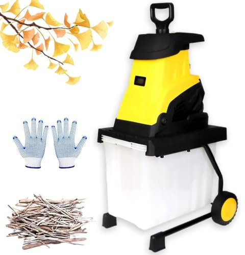 DUXMM Electric Wood Chipper Shredder with Reversible Blade Technology 20m-PowerCord