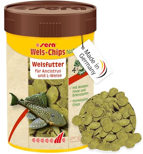 sera Pleco Chips 250 ml (92 g) | Wels Futtertabletten Chips für gesunde Bodenfische | Welsfutter Aquarium mit hoher Futterverwertbarkeit | Wels Futter | Fischfutter Aquarium Made in Germany