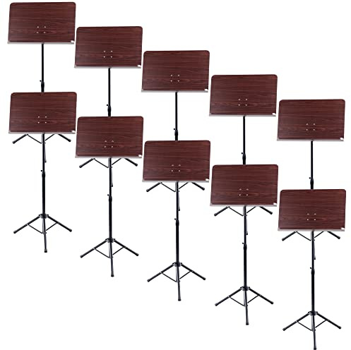 Klassisk Cantabile orkidépult av trä (laminerat rosenträ, ställbar från ca 78-117 cm, vikt: 3,5 kg, massiv 3-fots underdel)