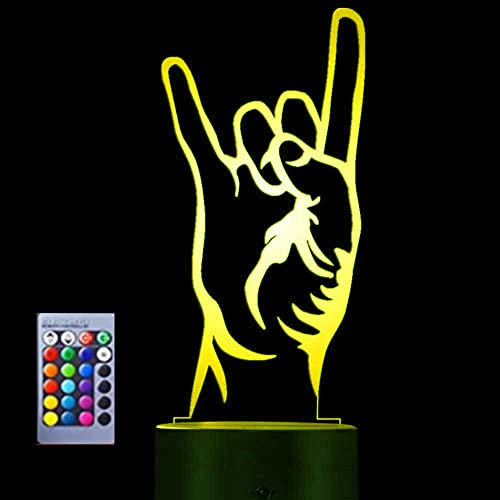 Jinson well 3D rock 'n' roll gesten Lampe optische Illusion Nachtlicht 16 Farbwechsel Touch Switch Tisch Schreibtisch Dekoration Lampen Acryl Flat USB Spielzeug