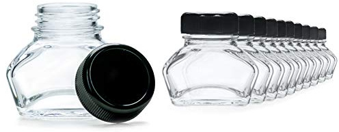 20x Tintero, tintero, vaso de joyería con tapón de rosca negro, volumen 30ml, Ø hilo 30mm