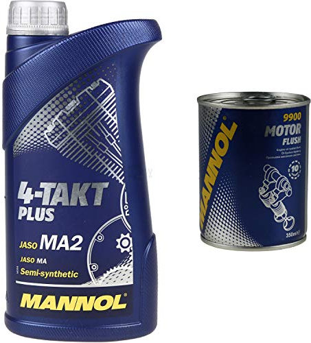 1L MANNOL 4-Takt Plus 10W-40 Motorradöl Bike Oil Motorspülung Motor Flush