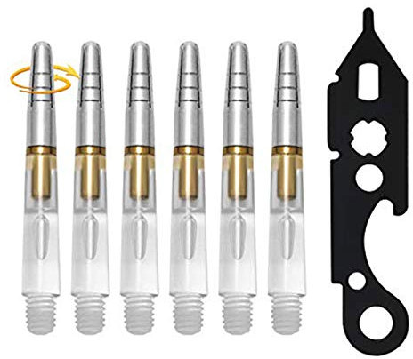 COSDDI Dartpfeil Shaft Dart Schaft,360 ° Rotation Darts，Acryl Transparent Dartpfeil-Schäfte