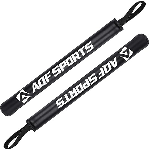 AQF Paire de bâtons de boxe pour entraînement de Muay Thai et MMA (noir et blanc)