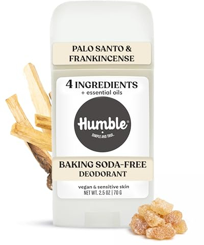 Humble Simple And True. Humble Brands Aluminium Free Deodorant Vegan and Cruelty Free Formulated for Sensitive Skin, Palo Santo and Frankincense, 1 Pack, 2.2 oz (1 Pack)