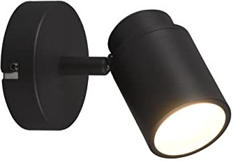 meineWunschleuchte Badezimmerlampe Wandstrahler 1-flammig Schwarz matt schwenkbar, IP44