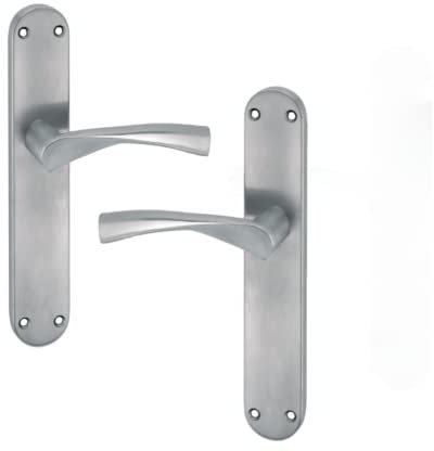 AZERODESIGN Jeu de manivelles en acier inoxydable massif, disponible ensemble de poignée rosette ronde de 50 mm de diamètre, sur plaque longue de 245 mm de long et 45 mm de large et poignée de