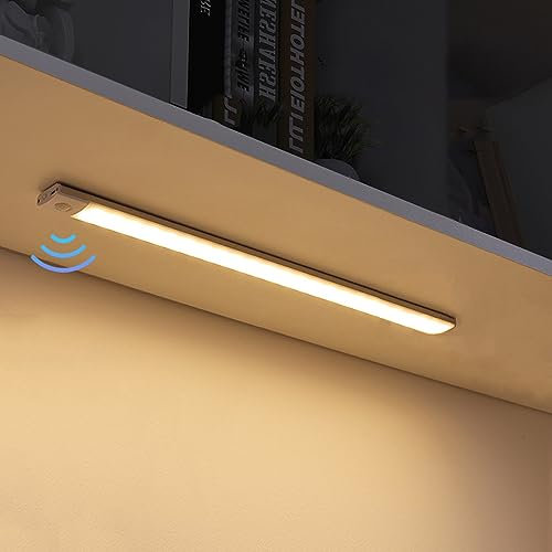 FREMON Sottopensile Cucina LED Con Sensore di Movimento, 2 Pezzi, 3 Temperature di Colori, Dimmerabile, Ricaricabile - Per Armadio, Scale, Guardaroba