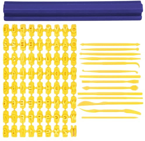 JTMKYO 72 Alphanumeric Cookie Stamp Set with 14 Piece Cake Decorating Tools, Cookie Stamps, Cookie Stamps, Fondant Alphabet Stamps