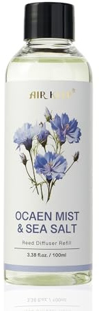 Airkeep Ricarica Profumatore Ambiente Ocean Mist & Sea Salt, Deodorante Ambiente Ricarica Diffusore Bastoncini per la Camera da Letto, Il Bagno, L'Ufficio e l'Arredamento della Casa