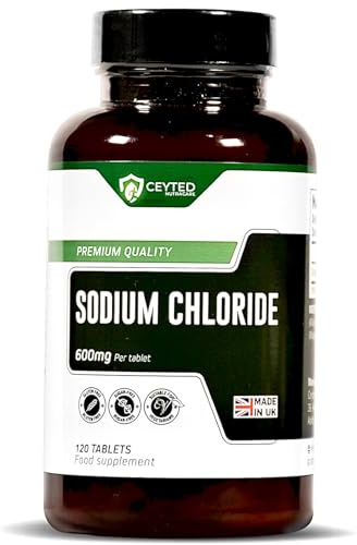 Sodium Chloride Tablets - High Strength Salt Tablets - Providing 600 mg of Sodium Chloride - 4 Months Supply