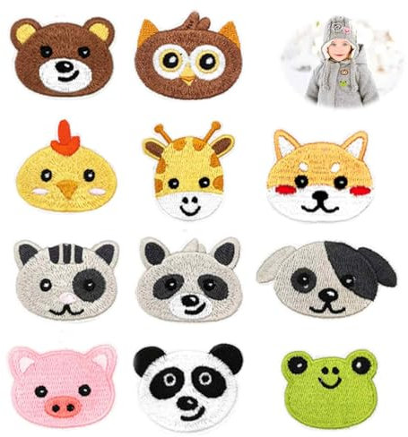 11 Stück Tier Patches zum Aufbügeln,Flicken zum Aufbügeln,Bestickte Aufnäher Bügelflicken Tiere Bügel Patches Embroidered Iron,Gestickte BüGel-Patch Bestickte Aufnäher,Kleidung und Handarbeiten