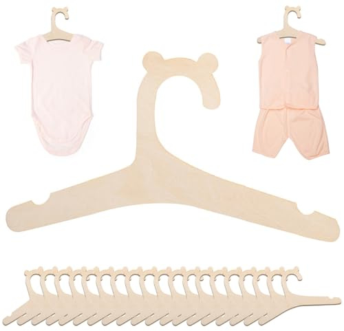 Svpfuo 20 Piezas Percha Creativa de Madera para Ropa de Niños, Bebé y Muñecas