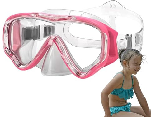 Gafas de natación para niños, gafas de esnórquel, máscara de natación duradera para niños con lentes transparentes y correa ajustable, gafas de gran angular a prueba de fugas para niños y niñas