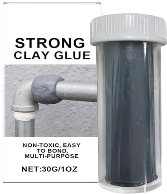 Colla per Riparazione Ceramica | 30g Argilla Collante Epossidica Riparazione | Adesivo Impermeabile Resistente al Calore per Tubi Bucatura Pareti Piastrelle Rapida