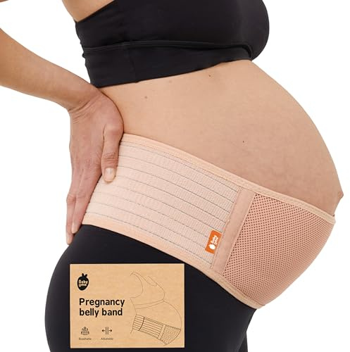 Baby Uma graviditetsmagband – andningsbara och lätta magband för gravida kvinnor, modernskapsmagband med kardborreband och justerbar kompression från 70 till 160 cm (XL)