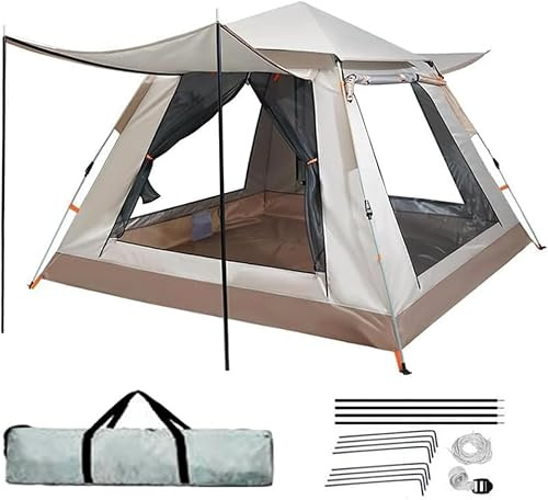 Pop Up Tent-Instant tents for camping 4-6 person, Lightweight Waterproof Outdoor Dome Canopy Pop Up Tent for Adults & Kids, Instant Setup,White(240x240x154cm)