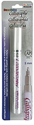 Uchida 125-C-0 Marvy Chisel Point Pen Tip Calligraphy Paint Marker, White