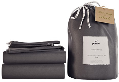 Panda London Bamboo Complete Bedding Set - Eco-Friendly, Hypoallergenic, Full Set for Comfort, UK King, Urban Grey